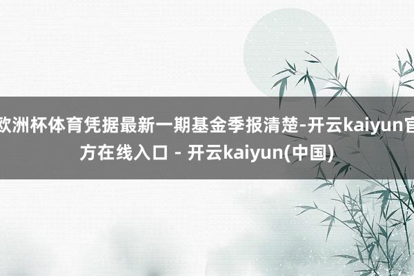 欧洲杯体育凭据最新一期基金季报清楚-开云kaiyun官方在线入口 - 开云kaiyun(中国)