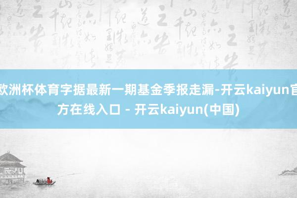 欧洲杯体育字据最新一期基金季报走漏-开云kaiyun官方在线入口 - 开云kaiyun(中国)