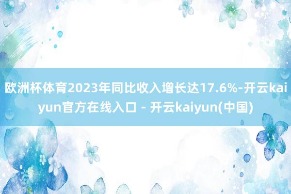 欧洲杯体育2023年同比收入增长达17.6%-开云kaiyun官方在线入口 - 开云kaiyun(中国)