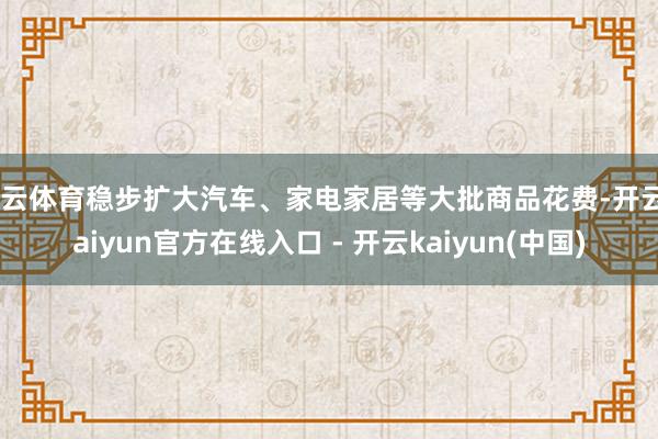 开云体育稳步扩大汽车、家电家居等大批商品花费-开云kaiyun官方在线入口 - 开云kaiyun(中国)