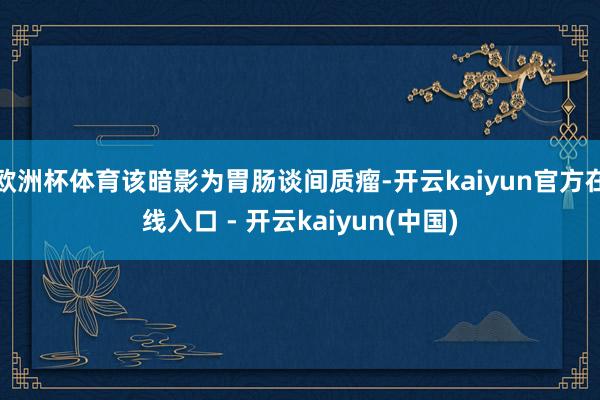 欧洲杯体育该暗影为胃肠谈间质瘤-开云kaiyun官方在线入口 - 开云kaiyun(中国)